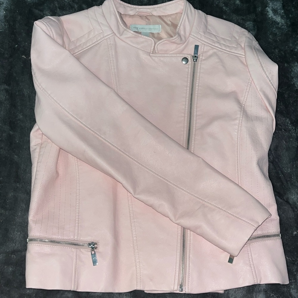 Light pink leather jacket